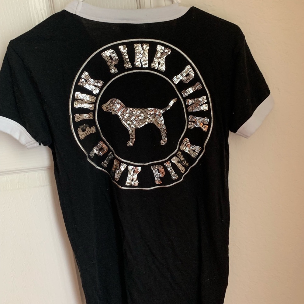 Like New! Black T-shirt with silver sequin details